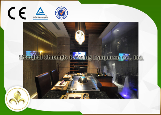 ซื้อ เครื่องตกตะกอนไฟฟ้าสถิต Teppanyaki ทำอาหารจานร้านอาหาร Hibachi Grill Table online manufacture