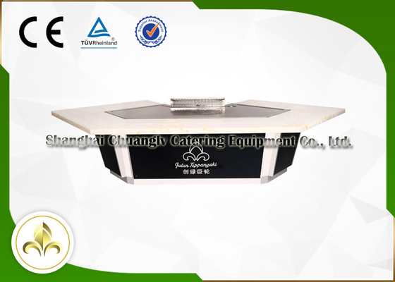 ซื้อ การออกแบบแนวความคิด Teppanyaki Hibachi Grill โต๊ะทำอาหารญี่ปุ่น Bridge Shape online manufacture