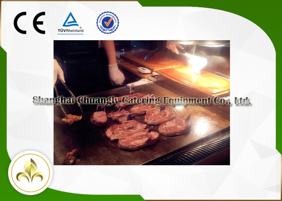 ซื้อ Custom 1.1M S / S Mobile Teppanyaki Grill สำหรับเนื้อไก่เนื้อแกะหอย online manufacture