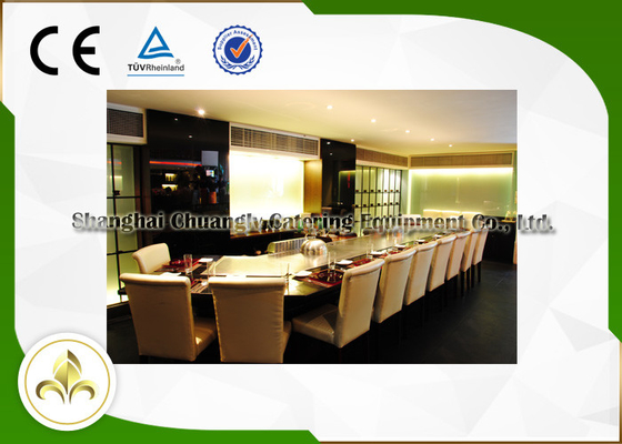 ซื้อ Bridge Shape 13 ที่นั่ง Outdoor Hibachi Gas Grill, โต๊ะเทปันยากิกลางแจ้ง online manufacture