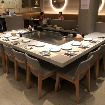 ซื้อ Custom Teppanyaki Table Top Grill, 9 ที่นั่ง Teppanyaki Bbq Grill สำหรับปลา Shellfish Vegetable online manufacture