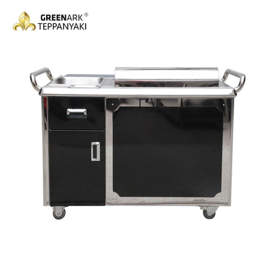 ซื้อ สี่เหลี่ยมผืนผ้าแม่เหล็กไฟฟ้ากลางแจ้ง Hibachi Grill Table สำหรับเนื้อ / เนื้อแกะ online manufacture