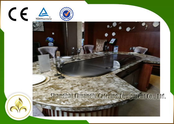 ซื้อ 10 ที่นั่ง LPG เครื่องทำความร้อน Teppanyaki Japanese Grill Table Upper หรือ Down Exhaustion online manufacture
