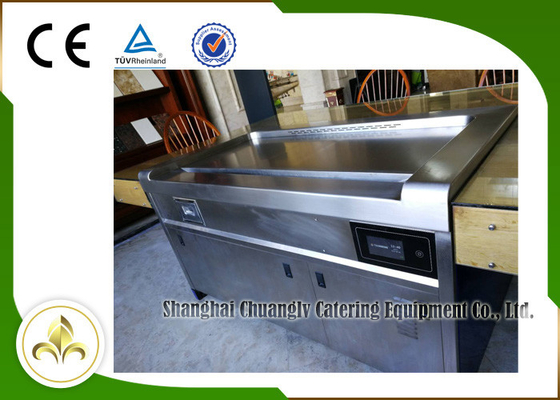 ซื้อ 10 ที่นั่ง SS สูบบุหรี่ลงสี่เหลี่ยมผืนผ้าไฟฟ้า Teppanyaki Table Grill online manufacture