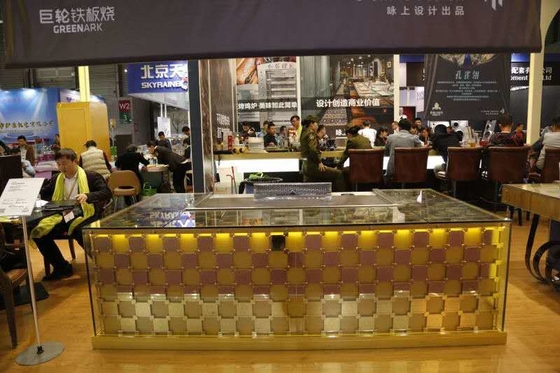 ซื้อ 2400mm อุปกรณ์โรงแรม Teppanyaki Grill Table Rectangle Japanese Style online manufacture