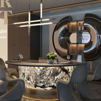 ซื้อ Custom 7/8 Seats Teppanyaki Grill Table with 600*440mm Heating Area and 2500m³/h Airflow Capacity การผลิตออนไลน์