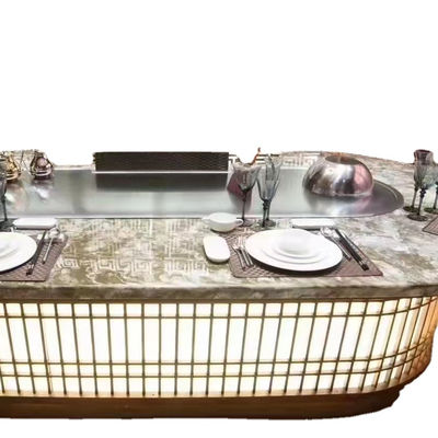 ซื้อ Commercial Teppanyaki Grill with German 304 Stainless Steel and 20 mm Heating Plate in 2200*850*800 mm Size การผลิตออนไลน์