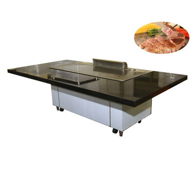 ซื้อ โต๊ะแกริลสแตนเลส 304 Teppanyaki มีพื้นที่ทําความร้อน 500*380 มิลลิเมตร และสีที่กําหนดเองสําหรับร้านอาหารพาณิชย์ การผลิตออนไลน์