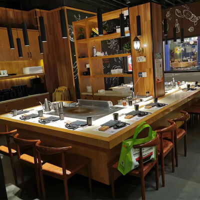ซื้อ โต๊ะแกริล Teppanyaki ประจําตลาดที่มีพลังงาน 220-240 วอลต์ และ 380 วอลต์ มีตัวเลือกพลังงานในขนาด 2400x850x800 มม. การผลิตออนไลน์