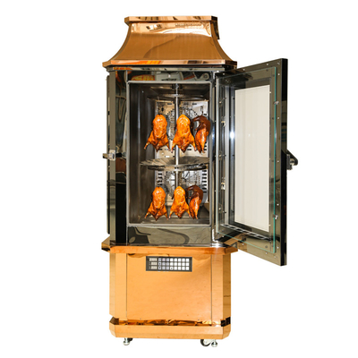 S/S Electric Duck Chicken Rotisserie Grill Machine แนวตั้งพร้อมประตูกระจก