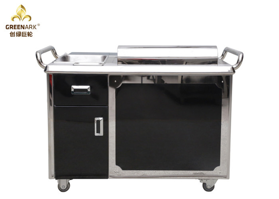 Black Japanese 1200mm Teppanyaki Grill อุปกรณ์ทำอาหาร / ร้านอาหาร Electric Teppanyaki Plate