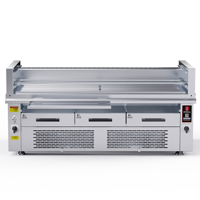 Grill BBQ ไม่มีควัน 800'c อุณหภูมิสูง 3 กลุ่มของการทําความร้อน การควบคุมอุณหภูมิอิสระ