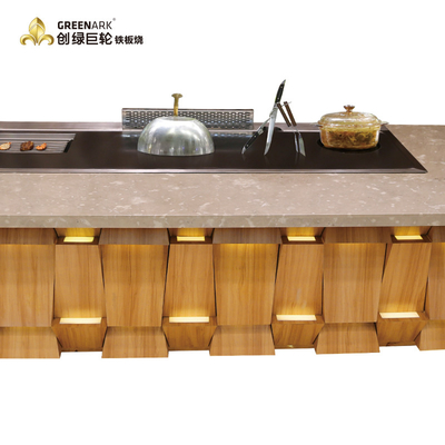 สี่เหลี่ยมผืนผ้า Teppanyaki Grill Table Induction Heating 2400mm Length